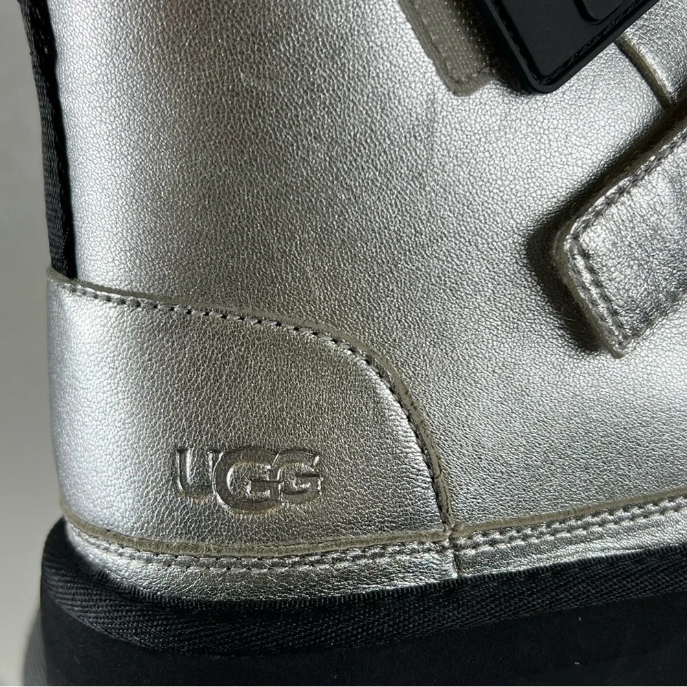 UGG Women’s Neumel Platform Leather Boots Womens Metallic Size 6